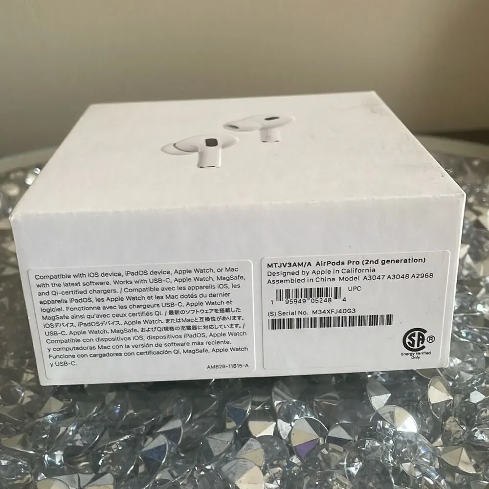 Empty box for apple AirPods Pro (2nd generation) includes 6 replacement earbuds